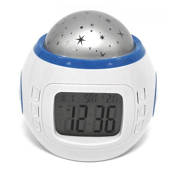 музыкальные часы будильник с проектором звездного.