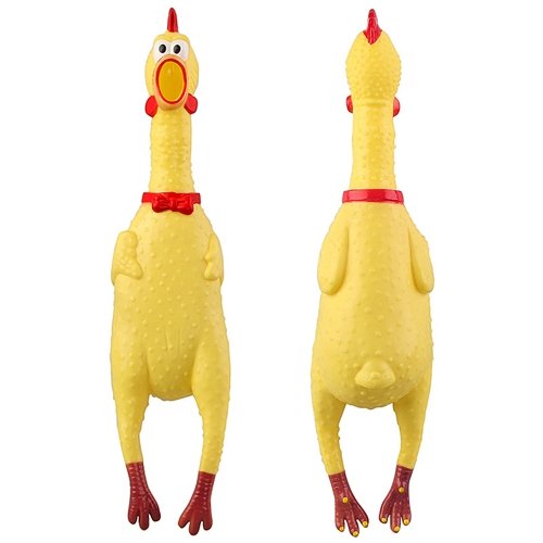кричащая (орущая) резиновая курица - 40 см цена 480.