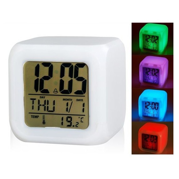 будильник куб с разноцветной подсветкой color change