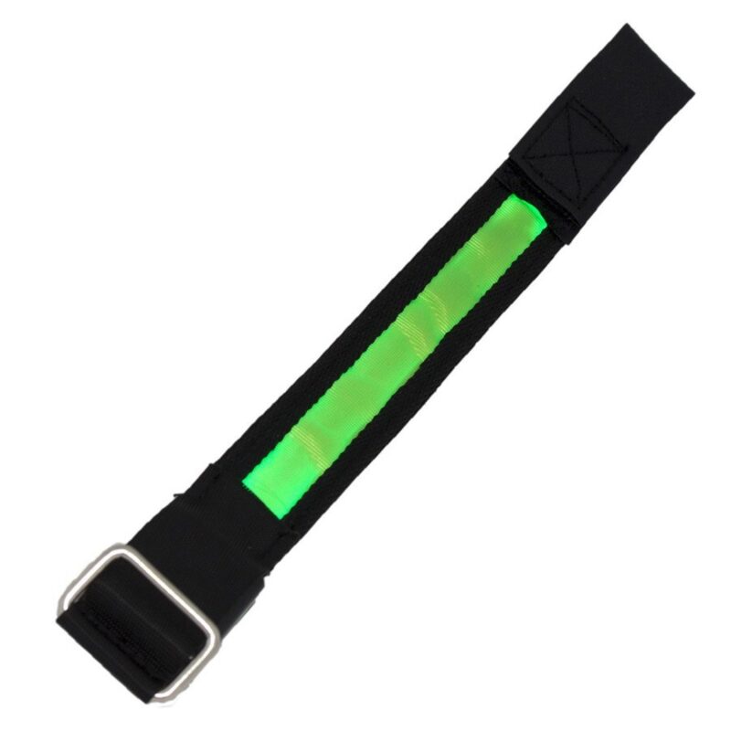 сигнальный светодиодный браслет - зеленый/черный.